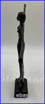 10.5 Tall Art Deco Nouveau Dancing Ballerina Lady Bronze Statue GOOD