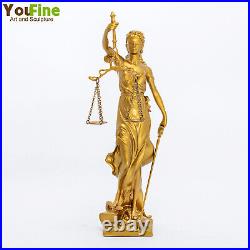 11 Bronze Lady Justice Sculpture Golden Goddess of Justice Statue Art Decor