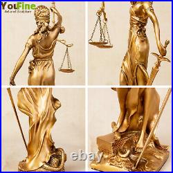 11 Bronze Lady Justice Sculpture Golden Goddess of Justice Statue Art Decor