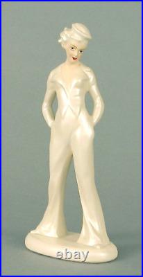 1920s Art Deco Painted Plaster Statue, a Female/Lady Sailor