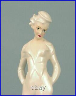 1920s Art Deco Painted Plaster Statue, a Female/Lady Sailor