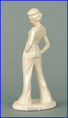 1920s Art Deco Painted Plaster Statue, a Female/Lady Sailor