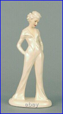 1920s Art Deco Painted Plaster Statue, a Female/Lady Sailor