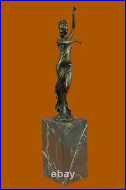 1930s Art Deco Bronze Metal Statue Nude Dancer after Chiparus Figure Female SALE