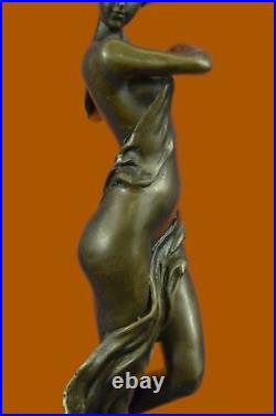 1930s Art Deco Bronze Metal Statue Nude Dancer after Chiparus Figure Female SALE