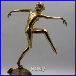 ART DECO Original 1930s Brass Nude Lady Dancer MATCHSTRIKER LIGHTER