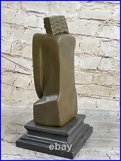 Abstract Art Deco. S. Dali Solid Bronze Sculpture Marble Base Modern Figrine