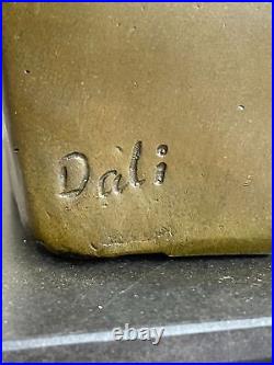 Abstract Art Deco. S. Dali Solid Bronze Sculpture Marble Base Modern Figrine