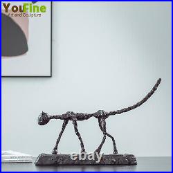 Antique Bronze Cat Statue Giacometti Abstract Animal Cat Sculpture Art Decor