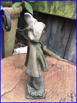 Antique French cold painted spelter figure whimsical Art Deco statue sculpture