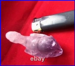 Antique Surreal Sphinx Sculpture Amethyst Decor Man Head Figurine Rare Old 19th