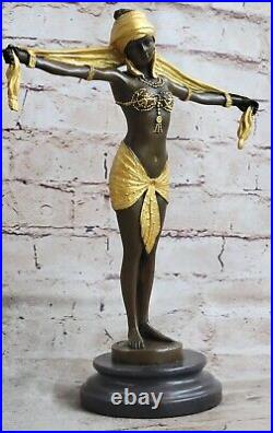 Art Deco Art Nouveau Bronze Marble Sculpture signed D H Chiparus