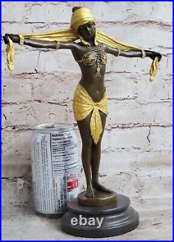 Art Deco Art Nouveau Bronze Marble Sculpture signed D H Chiparus