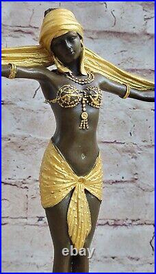 Art Deco Art Nouveau Bronze Marble Sculpture signed D H Chiparus