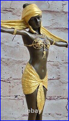 Art Deco Art Nouveau Bronze Marble Sculpture signed D H Chiparus