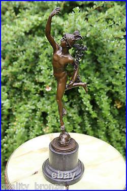 Art Deco Bronze Figure Sculpture Statue Mercury Hermes Greek Mythology Hot Cast