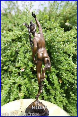 Art Deco Bronze Figure Sculpture Statue Mercury Hermes Greek Mythology Hot Cast