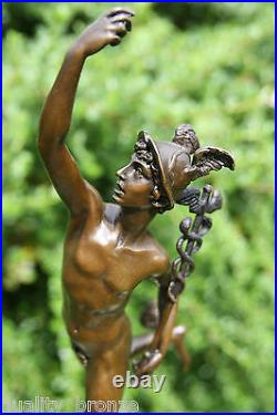 Art Deco Bronze Figure Sculpture Statue Mercury Hermes Greek Mythology Hot Cast