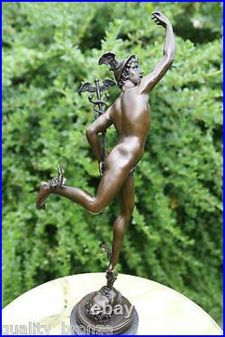 Art Deco Bronze Figure Sculpture Statue Mercury Hermes Greek Mythology Hot Cast