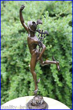 Art Deco Bronze Figure Sculpture Statue Mercury Hermes Greek Mythology Hot Cast