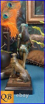 Art Deco Bronze Figurine Sculpture Statue Cleopatra Egyptian Nude Lady Hot Cast