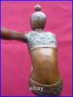 Art Deco Bronze Figurine Sculpture Statue Con Brio Dancer Hot Cast Lady Figure
