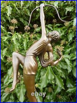 Art Deco Bronze Figurine Sculpture Statue Diana Huntress Hot Cast Lady Figure