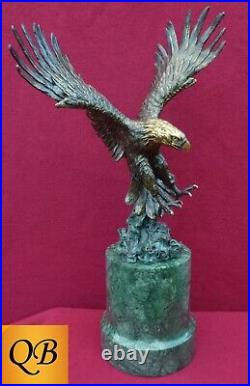 Art Deco Bronze Figurine Sculpture Statue Eagle Hot Cast Bird Of Prey Figure Art