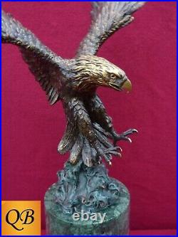 Art Deco Bronze Figurine Sculpture Statue Eagle Hot Cast Bird Of Prey Figure Art