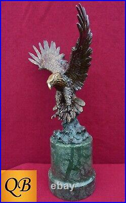 Art Deco Bronze Figurine Sculpture Statue Eagle Hot Cast Bird Of Prey Figure Art