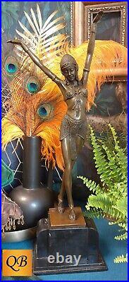Art Deco Bronze Figurine Sculpture Statue Egyptian Dancer Female Figure Chiparus