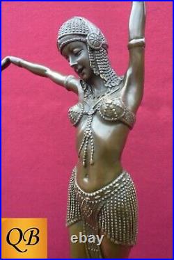 Art Deco Bronze Figurine Sculpture Statue Egyptian Dancer Female Figure Chiparus