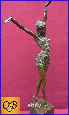 Art Deco Bronze Figurine Sculpture Statue Egyptian Dancer Female Figure Chiparus