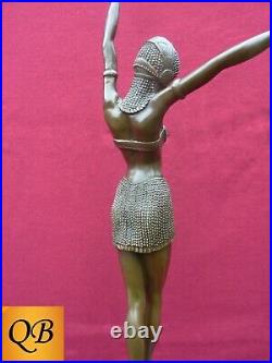 Art Deco Bronze Figurine Sculpture Statue Egyptian Dancer Female Figure Chiparus