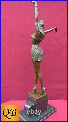 Art Deco Bronze Figurine Sculpture Statue Egyptian Dancer Female Figure Chiparus