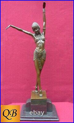 Art Deco Bronze Figurine Sculpture Statue Egyptian Dancer Female Figure Chiparus