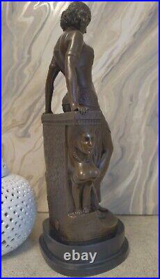 Art Deco Bronze Figurine Sculpture Statue Egyptian Sphynx Lady Hot Cast Figure