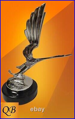 Art Deco Bronze Figurine Sculpture Statue Heron Car Mascot Hot Cast French Bird