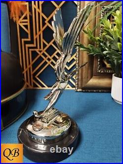 Art Deco Bronze Figurine Sculpture Statue Heron Car Mascot Hot Cast French Bird