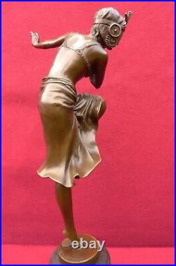 Art Deco Bronze Figurine Sculpture Statue Hindu Dancer Chiparus Female Lady