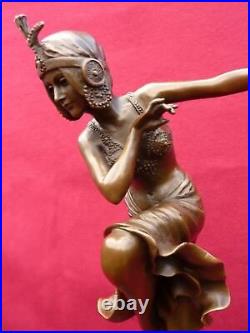 Art Deco Bronze Figurine Sculpture Statue Hindu Dancer Chiparus Female Lady