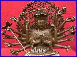 Art Deco Bronze Figurine Sculpture Statue Hot Cast Buddha Bodhisattva Guanyin