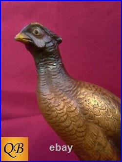 Art Deco Bronze Figurine Sculpture Statue Hot Cast Pheasant Game Bird Figure Cp