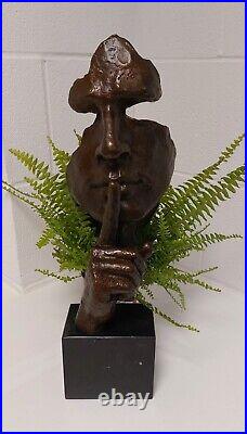 Art Deco Bronze Figurine Sculpture Statue Hot Cast Serenity Face Mask Figure
