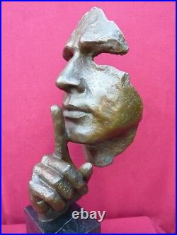 Art Deco Bronze Figurine Sculpture Statue Hot Cast Serenity Face Mask Figure