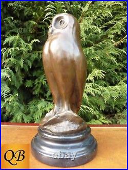 Art Deco Bronze Figurine Sculpture Statue Little Wise Owl Hot Cast Bird Figure
