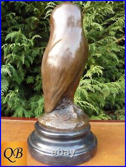 Art Deco Bronze Figurine Sculpture Statue Little Wise Owl Hot Cast Bird Figure
