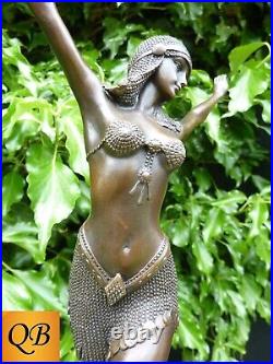 Art Deco Bronze Figurine Sculpture Statue Palmyra Chiparus Female Lady Dancer