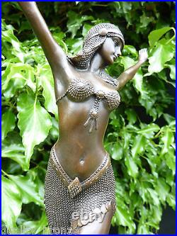 Art Deco Bronze Figurine Sculpture Statue Palmyra Chiparus Female Lady Dancer