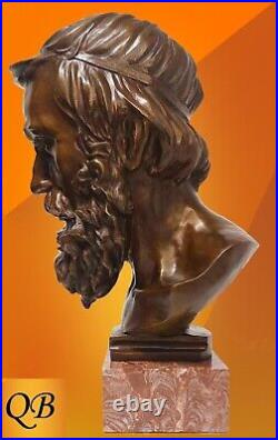 Art Deco Bronze Figurine Sculpture Statue Socrates Bust Greek Philosopher Figure